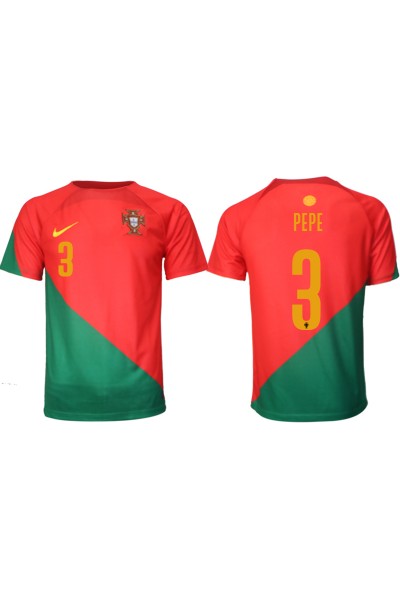 Portugali Pepe #3 Jalkapallovaatteet Kotipaita MM-kisat 2022 Lyhythihainen